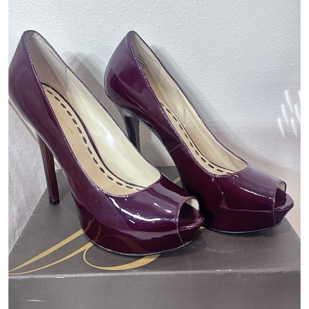 Dark Red Beautiful Enzo Angelina‎ Patten Stiletto High Heels Sexy Office Siren